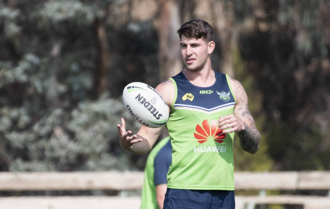 Curtis Scott might not find out whether he'll be free to play for the Canberra Raiders until just days before their only pre-season trial. Picture: Dion Georgopoulos