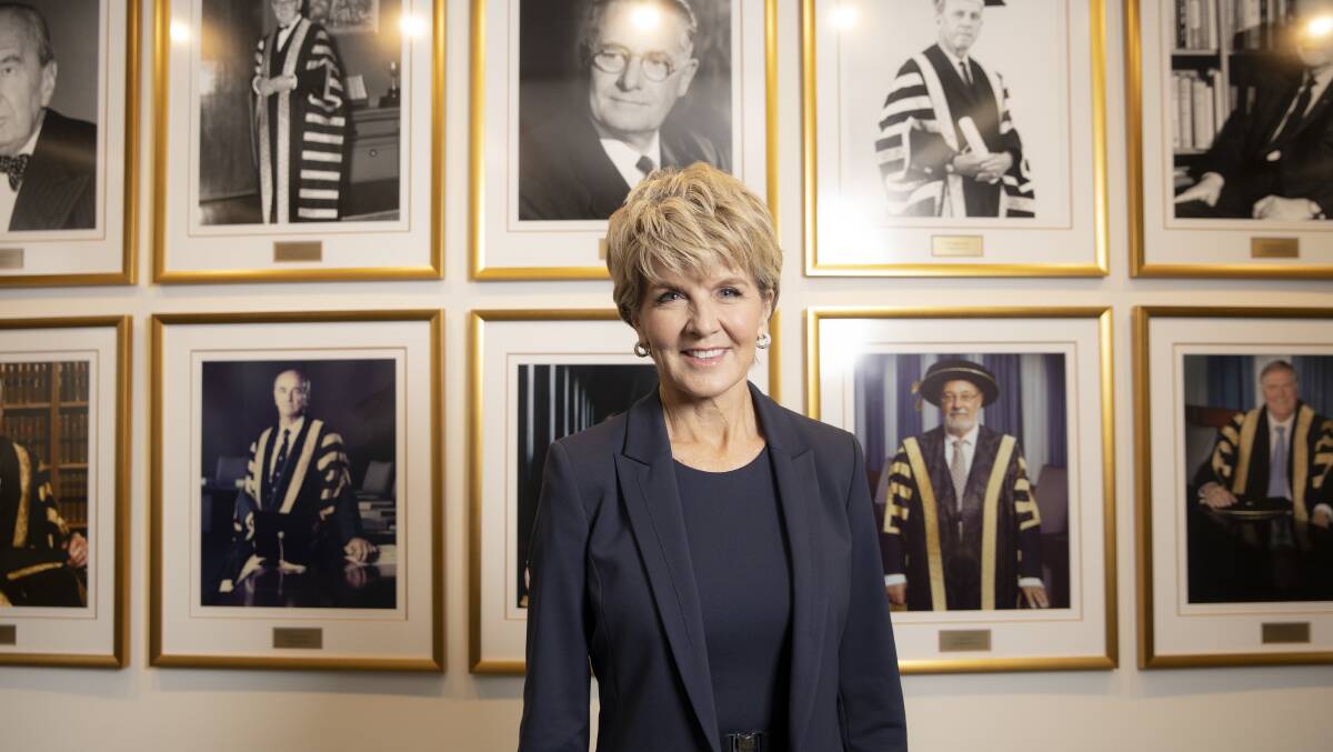 Former foreign minister Julie Bishop, now the ANU's 13th chancellor and the first female to hold the role. Picture: Sitthixay Ditthavong