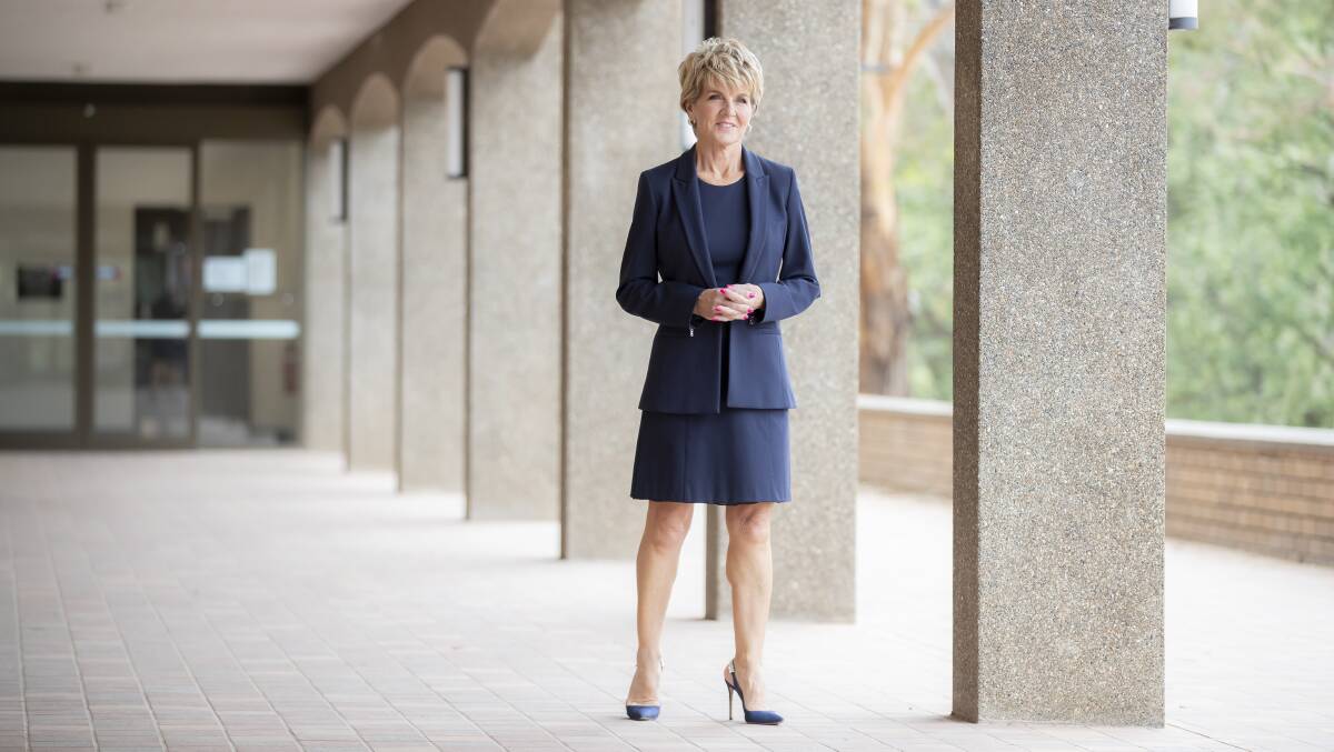 Julie Bishop at the Australian National University on Thursday. Picture: Sitthixay Ditthavong