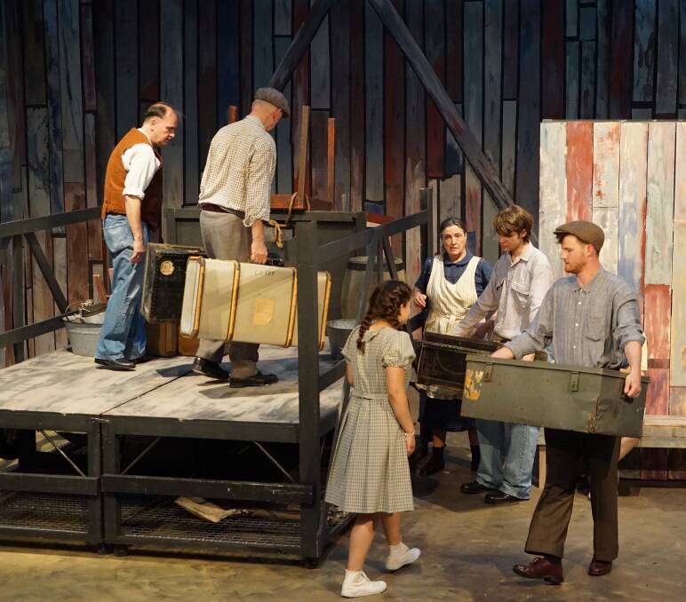 A scene of the Okies leaving their home for California from REP's production of The Grapes of Wrath. Picture: Helen Drum