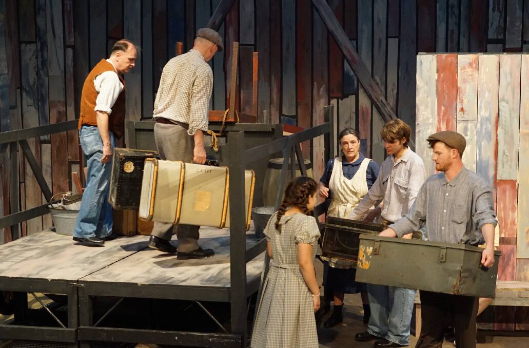 A scene of the Okies leaving their home for California from REP's production of The Grapes of Wrath. Picture: Helen Drum