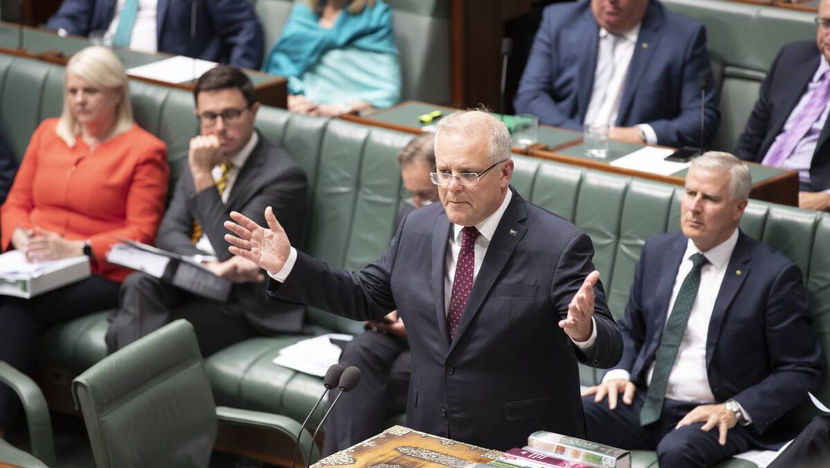 Prime Minister Scott Morrison during Question Time earlier this month. Picture: Sitthixay Ditthavong