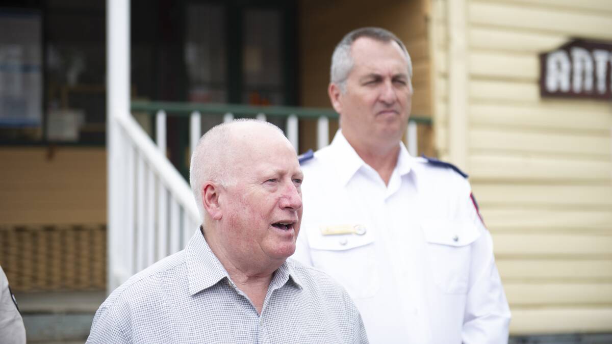 Emergency Services Minister Mick Gentleman and Rural Fire Service chief officer Joe Murphy. Picture: Dion Georgopoulos