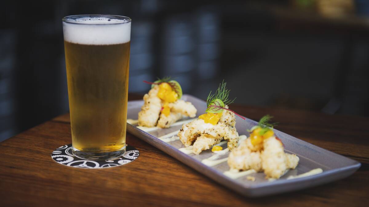 How's it Gosen lemon pepper Australian squid, with wasabi kewpie mayo, and mango chili salsa. Picture: Dion Georgopoulos 