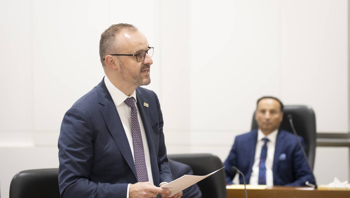 ACT Chief Minister Andrew Barr, who says the Coalition's draft religious discrimination bill could undermine human rights and existing territory legislation. Picture: Sitthixay Ditthavong