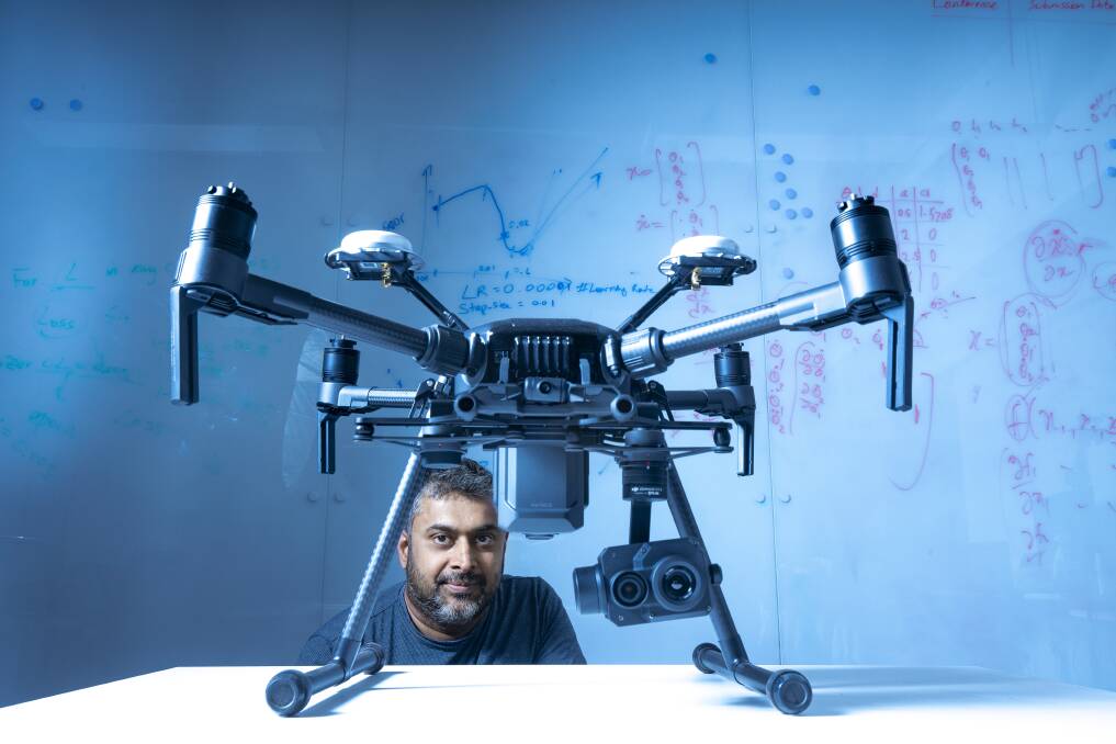 Damith Herath is working on drones for bushfire response. Picture: Sitthixay Ditthavong