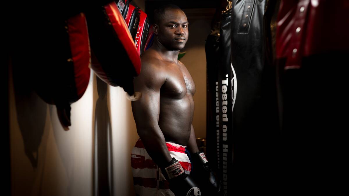 Heavyweight boxer Arsene Fosso is set to fight for the NSW title. Picture: Elesa Kurtz
