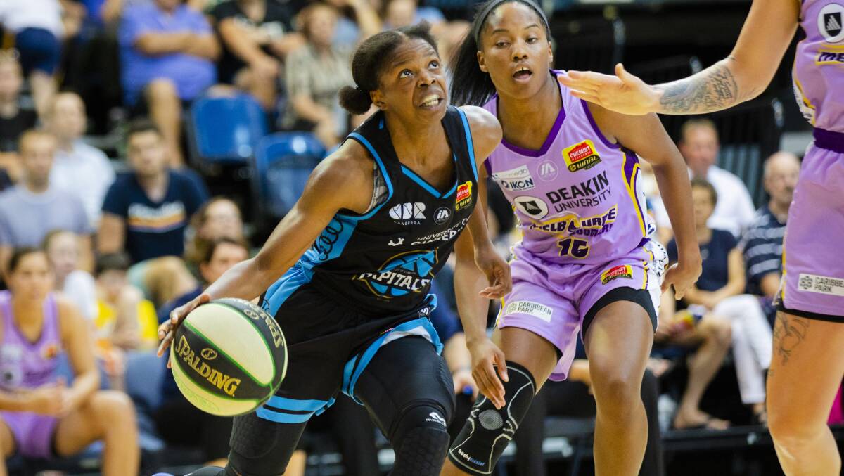 The Capitals and Olivia Epoupa will head to Melbourne to play the Boomers this weekend. Picture: Jamila Toderas