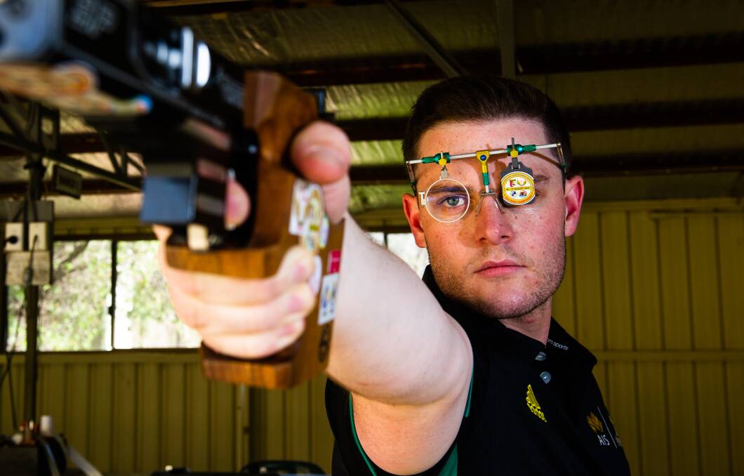Canberra's Thomas Ashmore is attending an Olympic Shooting team camp this week. Picture: Elesa Kurtz
