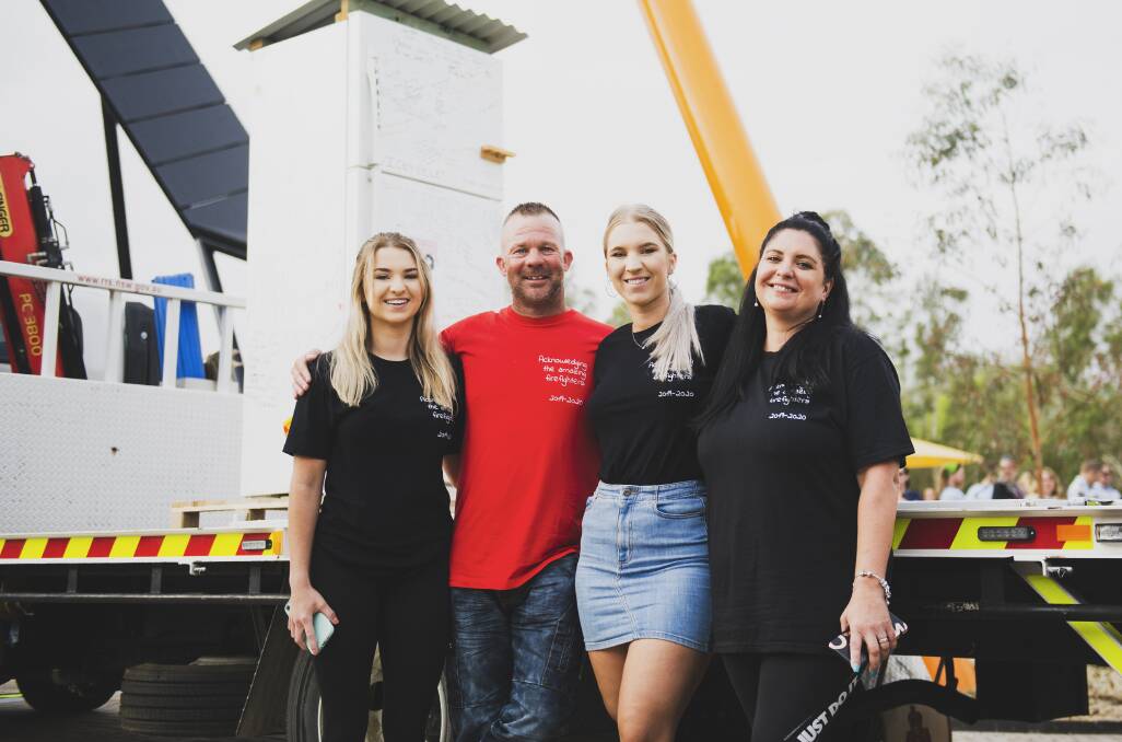 Owners of the Bungendore "Firies' Fridge", Chloe, Scott, Dannielle and Claire Hooper. Picture: Dion Georgopoulos 