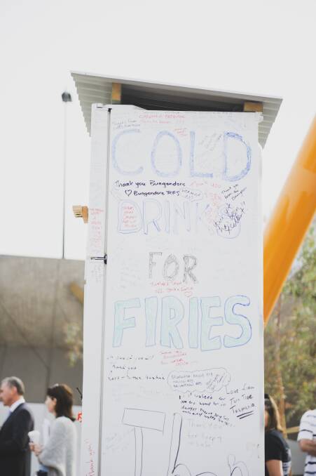 The National Museum of Australia host an event celebrating the aquisition of the Bugendore "Firies' Fridge" marking the significance of the summer's fire crisis. Picture: Dion Georgopoulos 