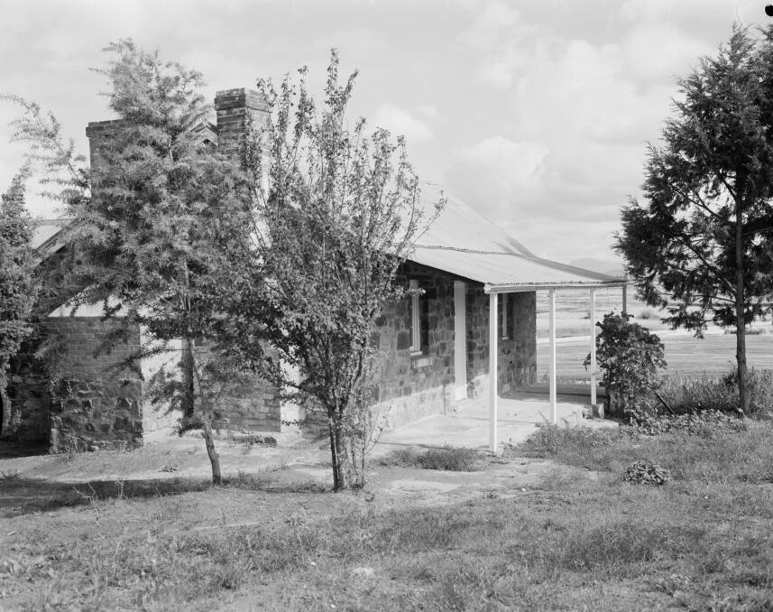Blundell's Cottage in 1963, the year it was recognised as an historic landmark after lobbying from the Canberra District Historical Society. Picture: National Archives of Australia