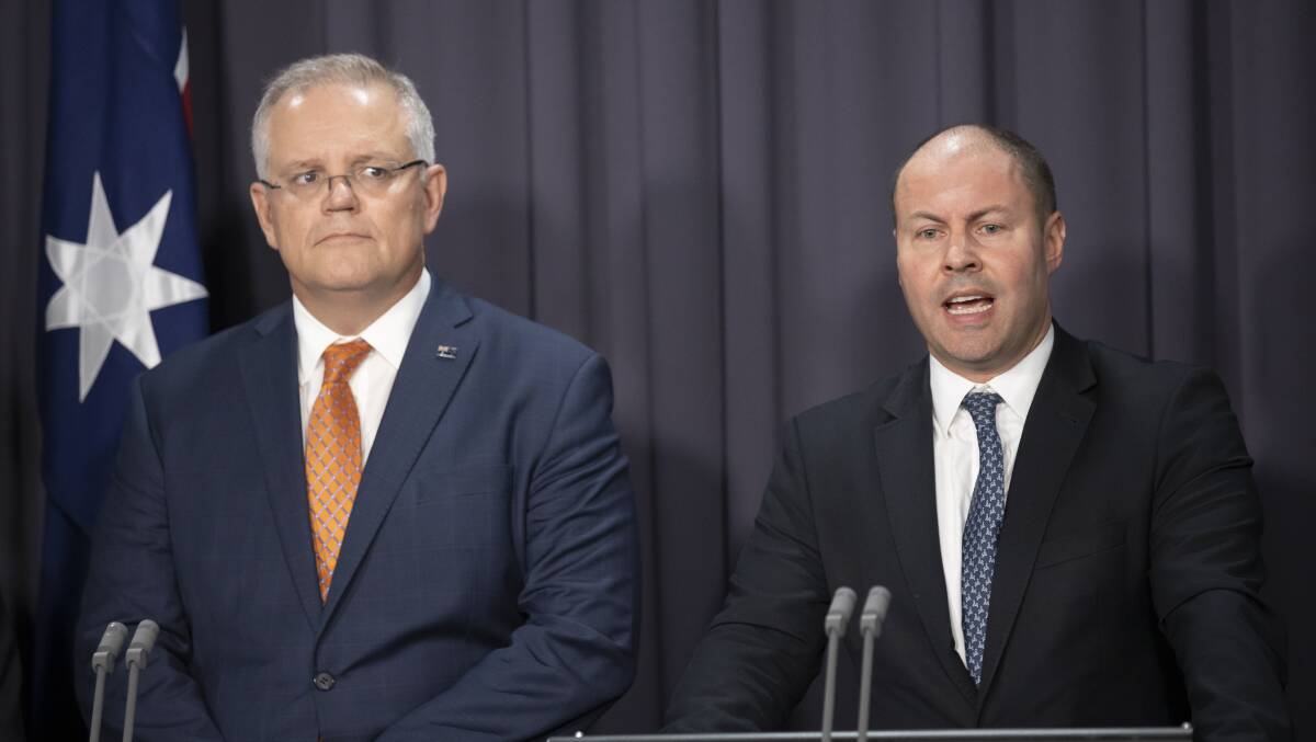 Prime Minister Scott Morrison and Treasurer Josh Frydenberg will be looking at a major deficit. Picture: Sitthixay Ditthavong