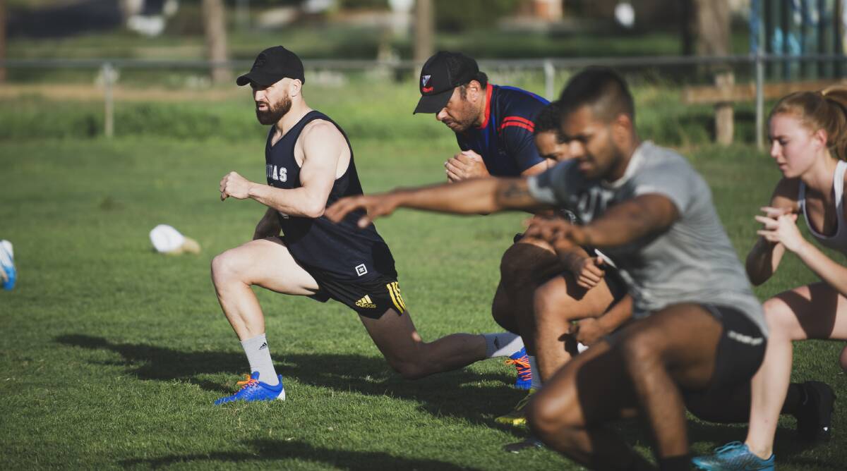 Former Wallaby Matt Giteau training with Easts Rugby earlier this year. Picture: Dion Georgopoulos