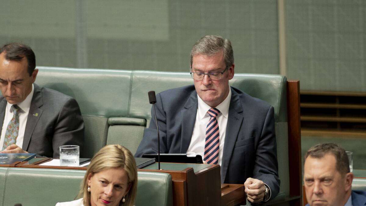 Former regional development minister John McVeigh during question time on Wednesday. Picture: Sitthixay Ditthavong