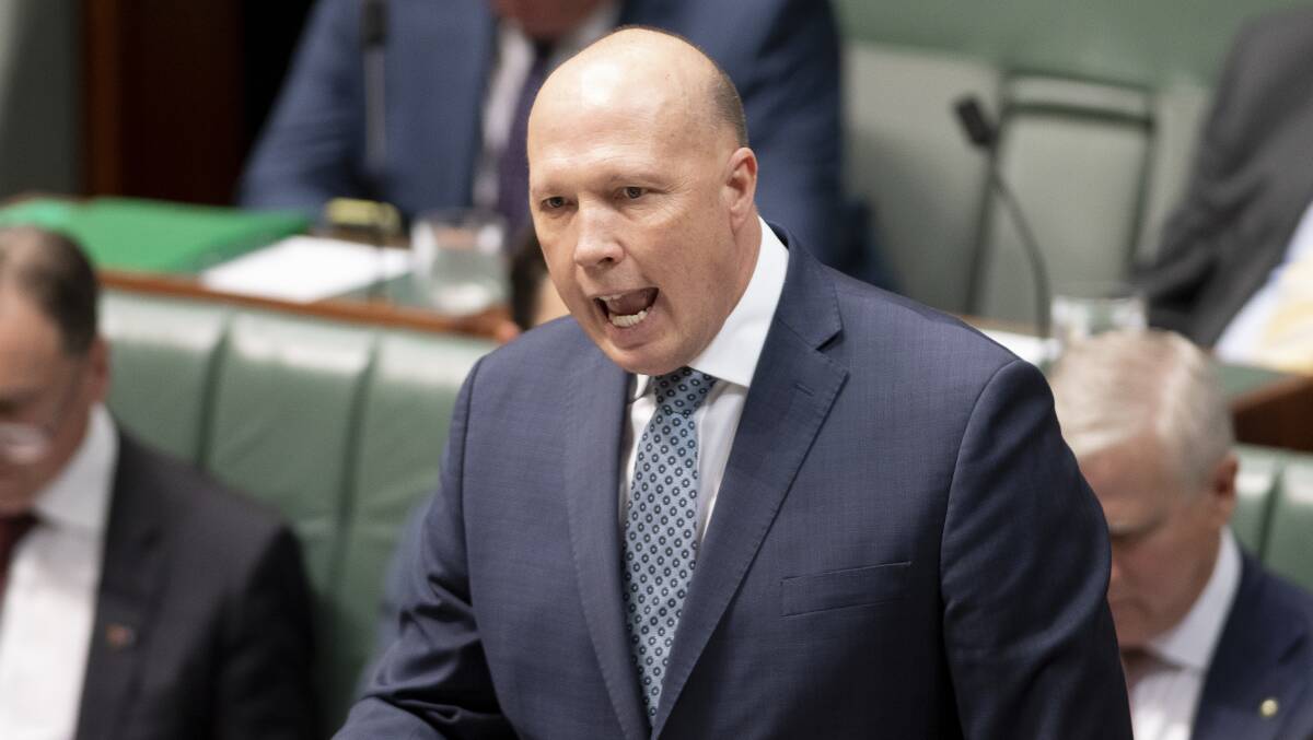 Home Affairs Minister Peter Dutton, who released the cyber security strategy. Picture: Sitthixay Ditthavong