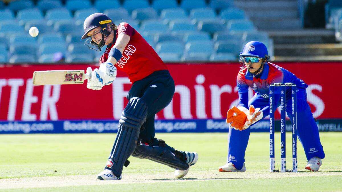 England captain Heather Knight on her way to a match-winning century. Picture: Jamila Toderas