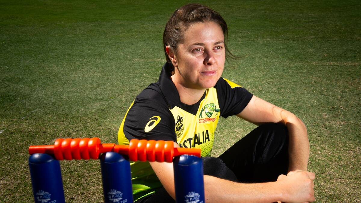 Australian cricket player Molly Strano is eyeing a World Cup win to cap off a whirlwind time in her career. Picture: Elesa Kurtz