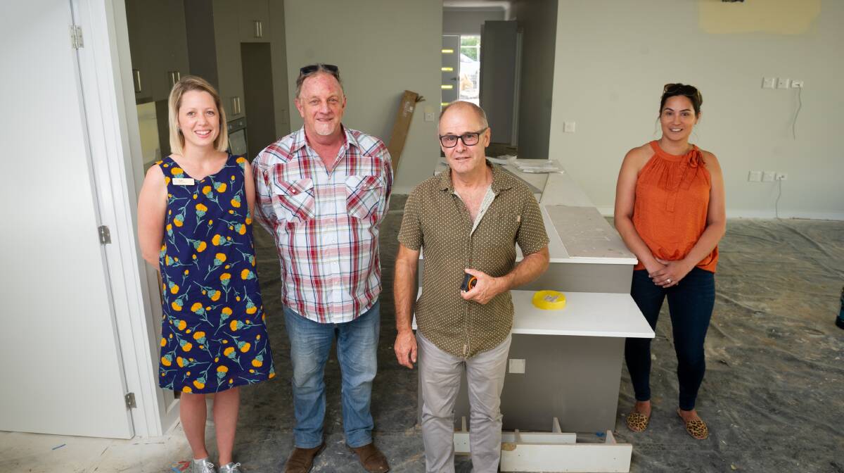 Canberra Hospital social worker Susie Hines, ADACAS disability advocate Grieg Chapman, Disability Housing director Greg Dalla and National Community Care director Natashia Telfer in Alex's House. Picture: Elesa Kurtz