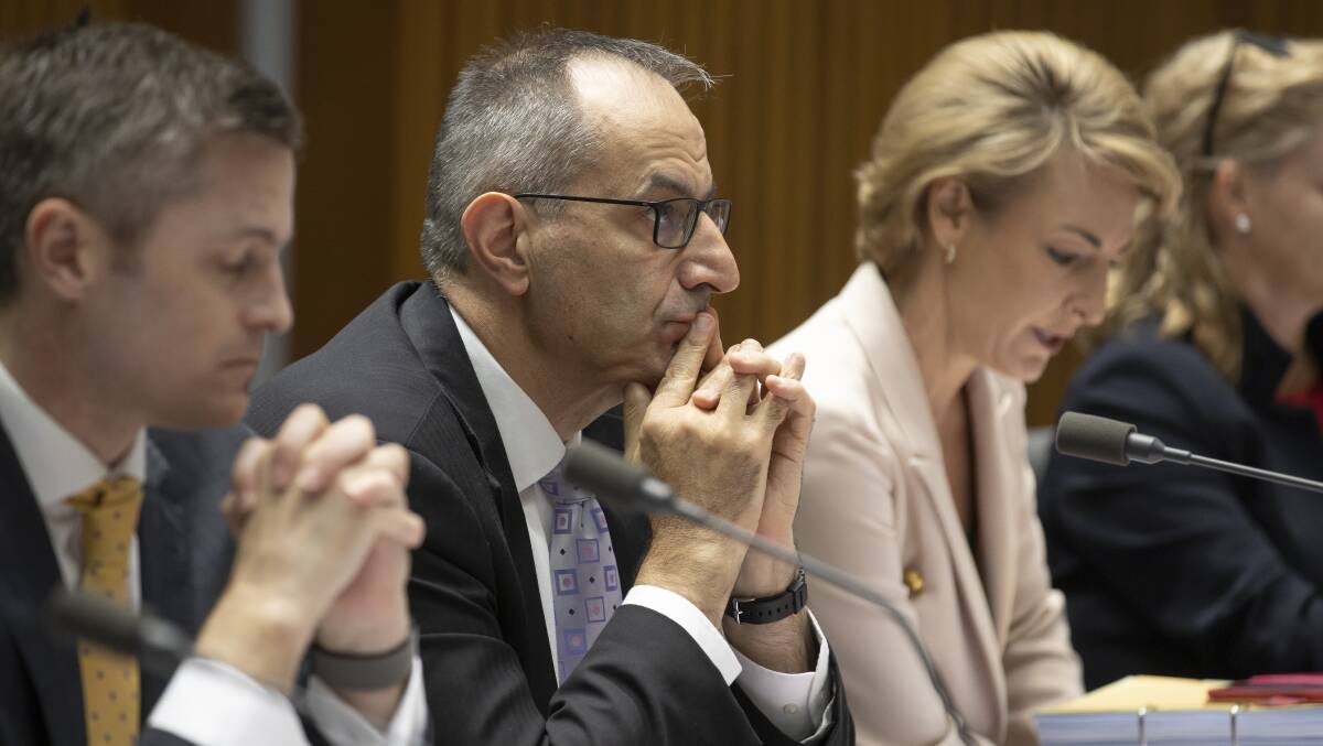 Home Affairs secretary Mike Pezzullo, second from left, at Senate estimates. Picture: Sitthixay Ditthavong