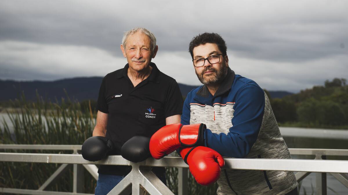 Adjunct professor at University of Canberra Research Institute for Sports and Exercise Allan Hahn and lead program developer of ModBox sport Paul Perkins. Picture: Dion Georgopoulos