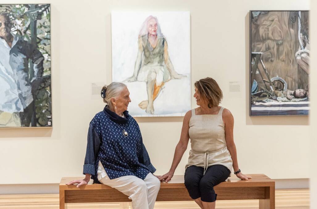 Painter Anthea da Silva with dancer Elizabeth Cameron Dalman, who sat for the winning work in the inaugural Darling Portrait Prize. Picture: Cadena McKenzie