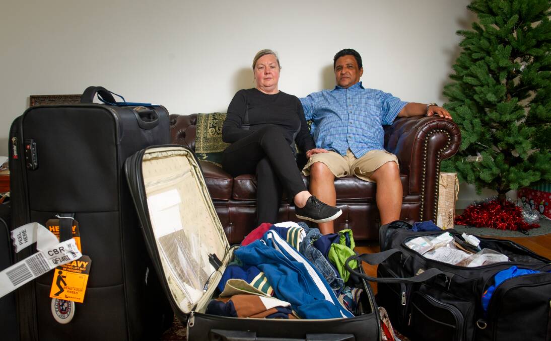 Deborah Winkler and Kareem Abdelmaksound after returning home to Canberra. Picture: Elesa Kurtz