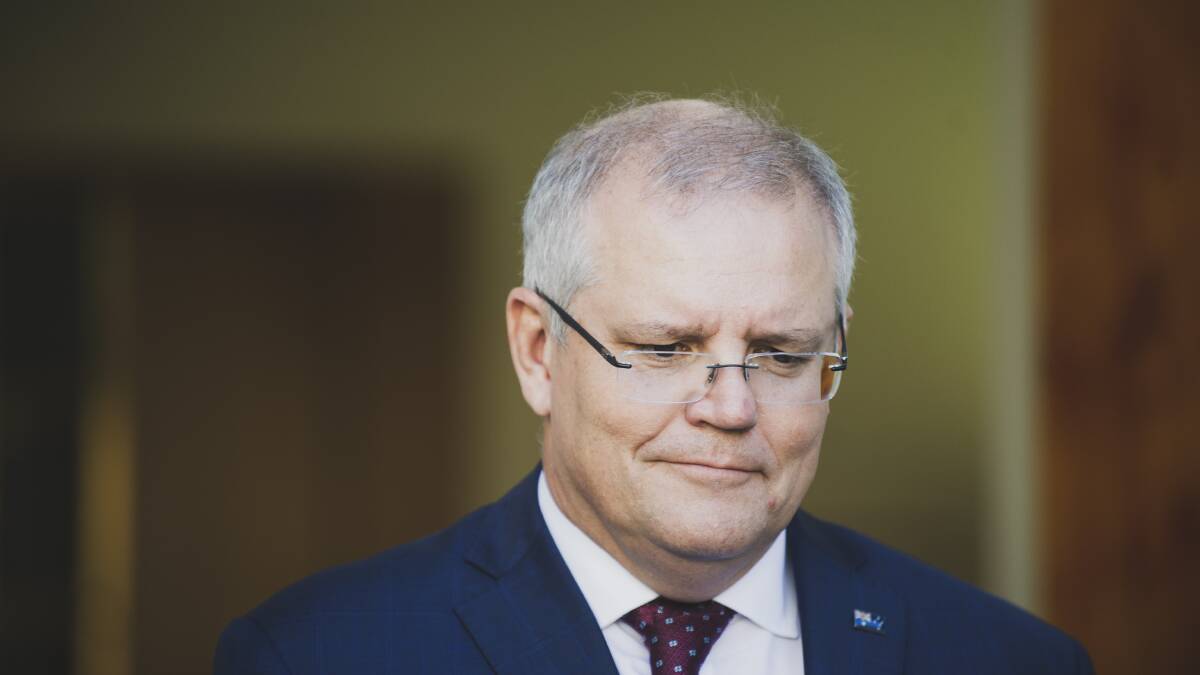 Prime Minister Scott Morrison, whose stimulus spend has been widely praised. Picture: Dion Georgopoulos