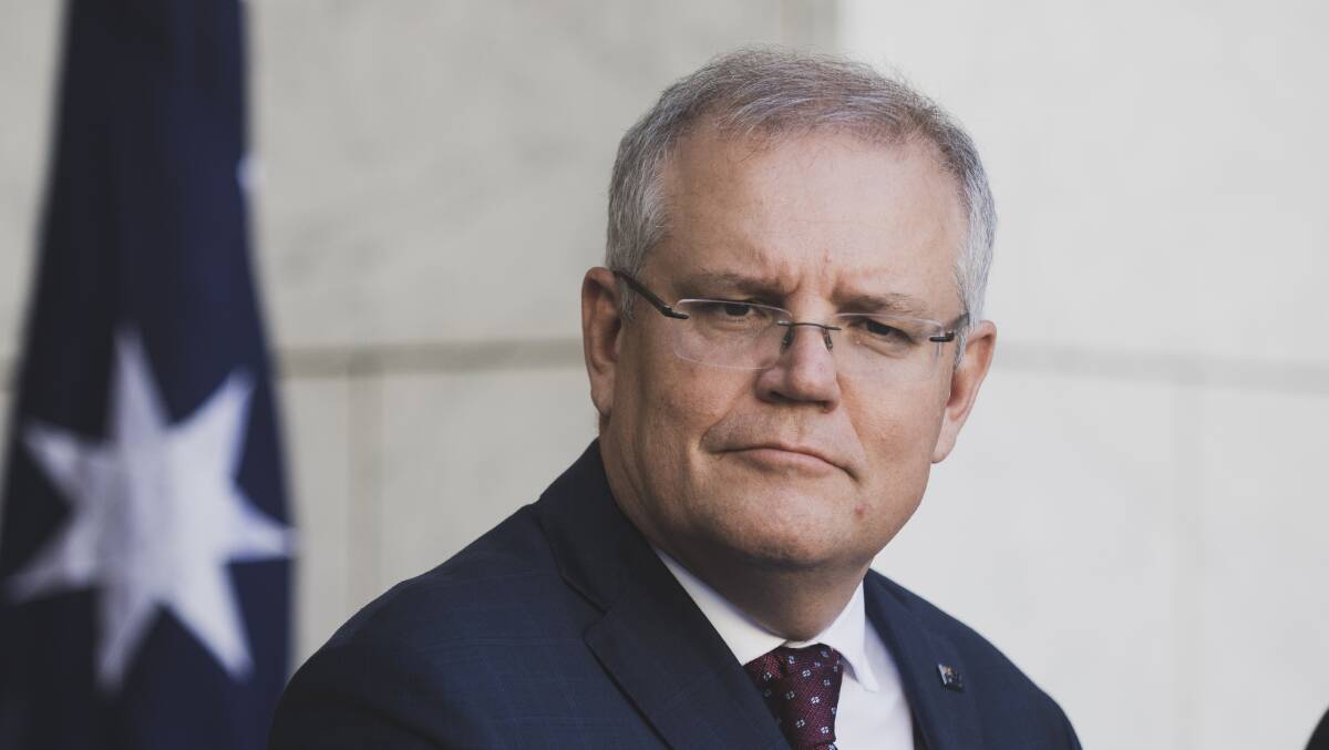 Prime Minister Scott Morrison: A medical check-up but no virus test. Picture: Dion Georgopoulos