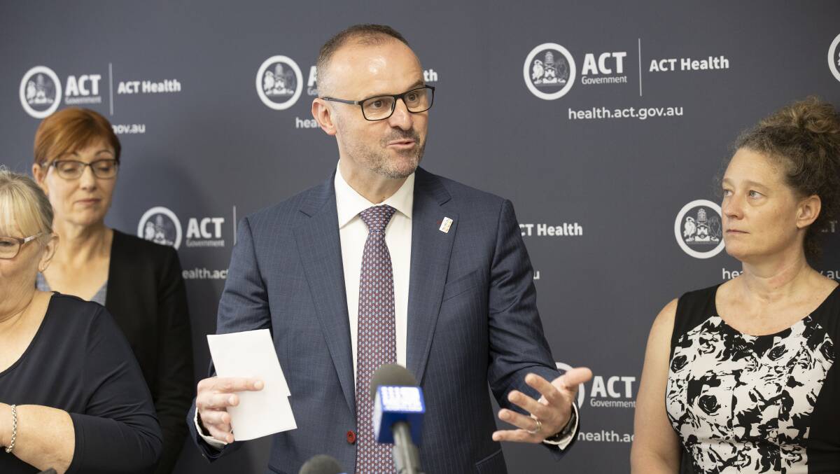 ACT Chief Minister Andrew Barr and Chief Health Officer Dr Kerryn Coleman. Picture: Sitthixay Ditthavong
