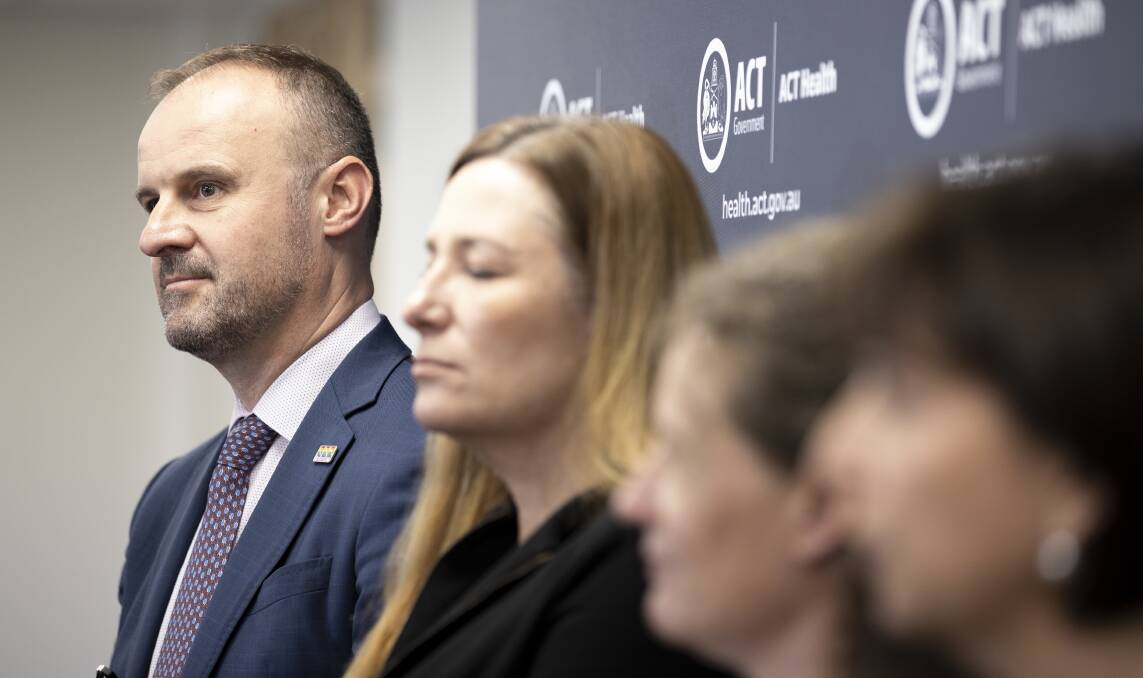 ACT Chief Minister Andrew Barr (left) with Education Minister Yvette Berry. Picture: Sitthixay Ditthavong