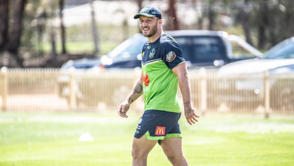 Raiders hooker Josh Hodgson has raised concerns over the new ruck rules. Picture: Karleen Minney