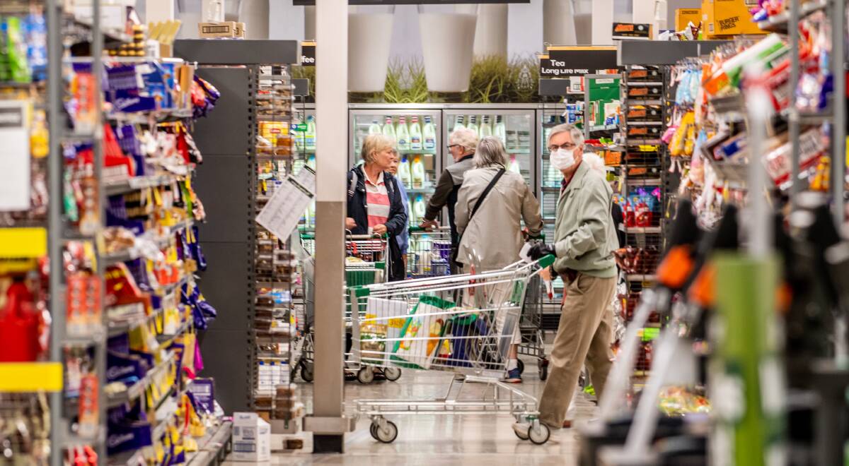 Elderly shoppers make the most of a dedicated shopping hour at the Majura Park Woolworths. Picture: Karleen Minney