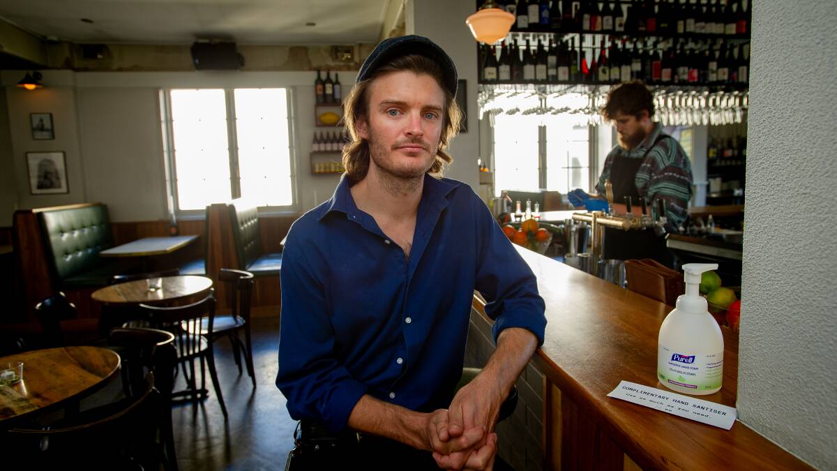 Bar Rochford owner, Nick Smith, has implemented a range of measures, including limiting bookings to five people, extra hand sanitisers, only using eftpos. Picture: Elesa Kurtz. 