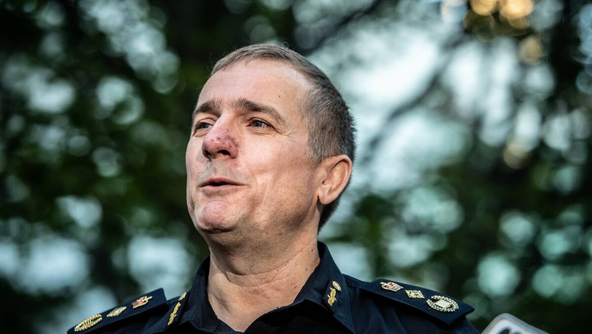 Australian Border Force Commissioner Michael Outram speaks about COVID-19. Picture: Karleen Minney