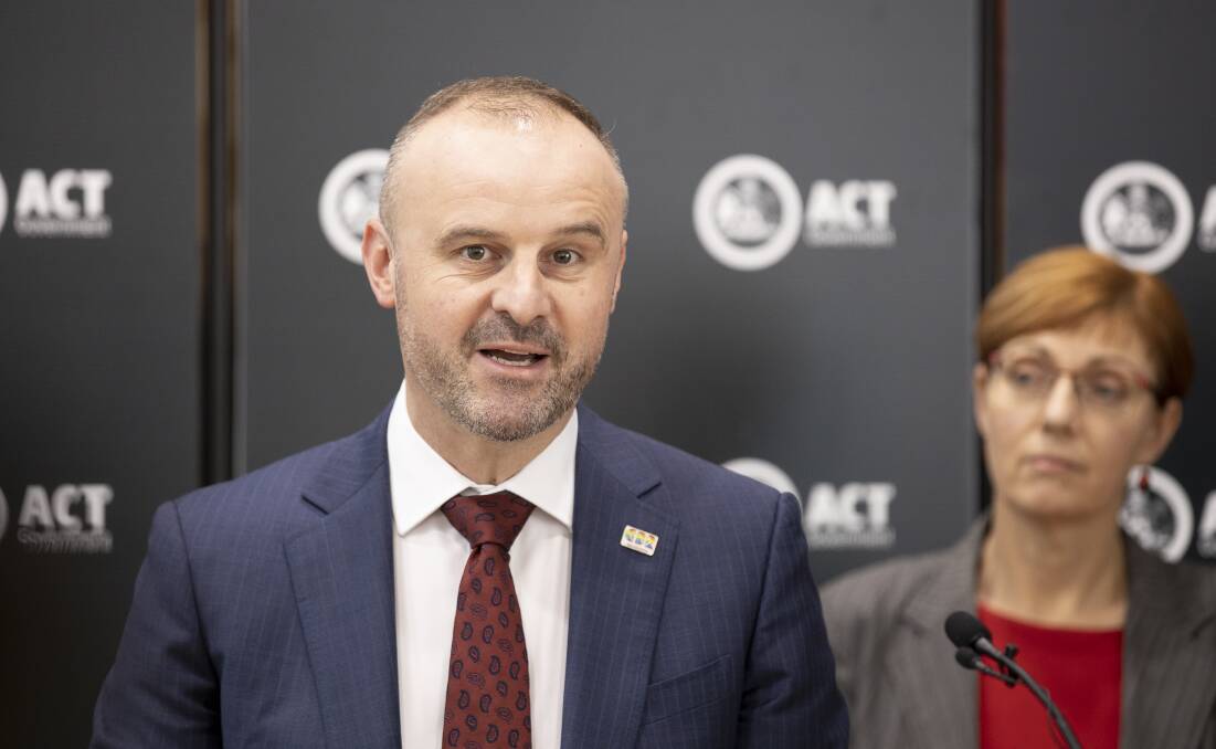 ACT Chief Minister Andrew Barr, who addressed media on Monday about the rollout of the COVID-19 vaccines. Picture: Sitthixay Ditthavong