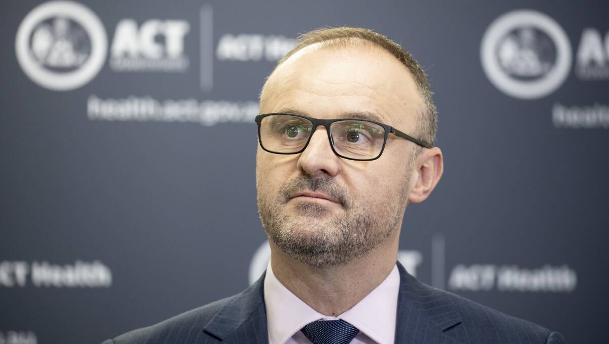 ACT Chief Minister Andrew Barr. Picture: Sitthixay Ditthavong
