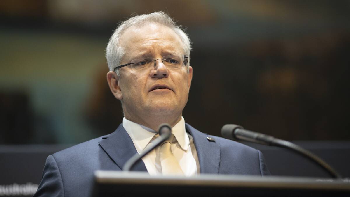 Prime Minister Scott Morrison, who says current rules will remain in place for at least another four weeks. Picture: Sitthixay Ditthavong