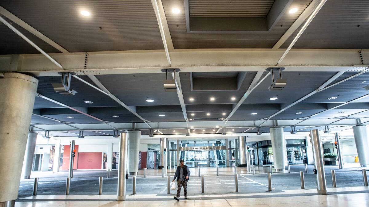 An empty Canberra Centre during social distancing restrictions. Picture: Karleen Minney