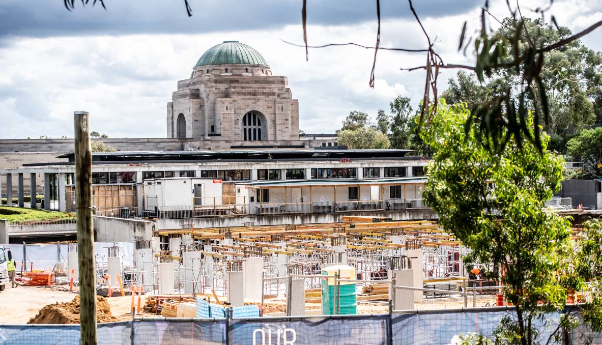 Construction works on the extension at the Ausralian War Memorial have begun. Picture: Karleen Minney