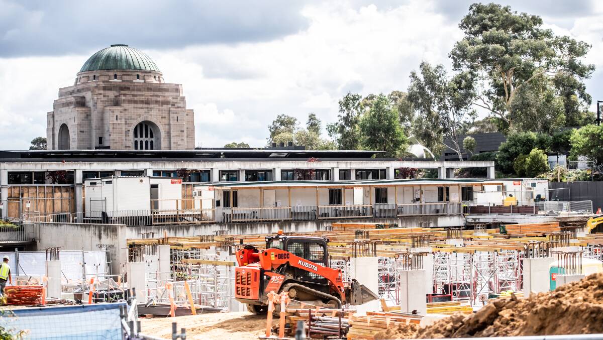 Construction works are underway on the extension at the Australian War Memorial. Picture: Karleen Minney