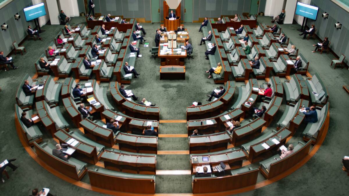 Social distancing in the House of Representatives earlier in the year. Picture: Elesa Kurtz