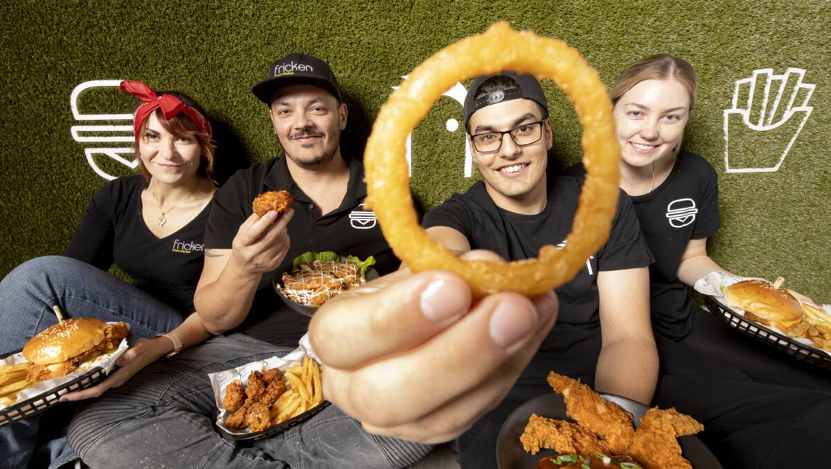 Fricken owners Manal Jbeili, Marwan Saad, Mo Saad, and Heather Mitchell are optimistic after a busy opening at their new Braddon store over the Easter weekend. Picture: Sitthixay Ditthavong