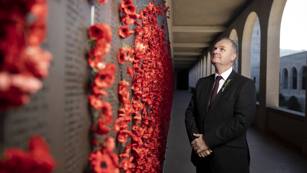 New Australian War Memorial director Matt Anderson on Anzac Day in Canberra. Picture: Sitthixay Ditthavong