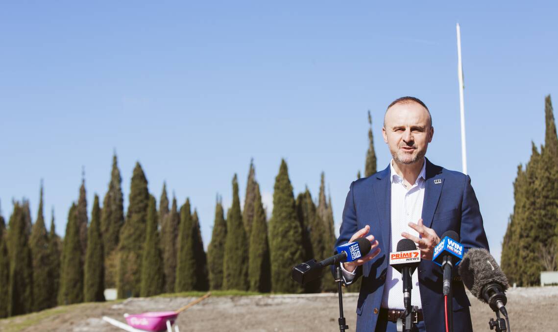 Chief Minister Andrew Barr says he has spoken with the premiers of South Australia and Tasmania about resuming flights between the three jurisdictions. Picture: Jamila Toderas