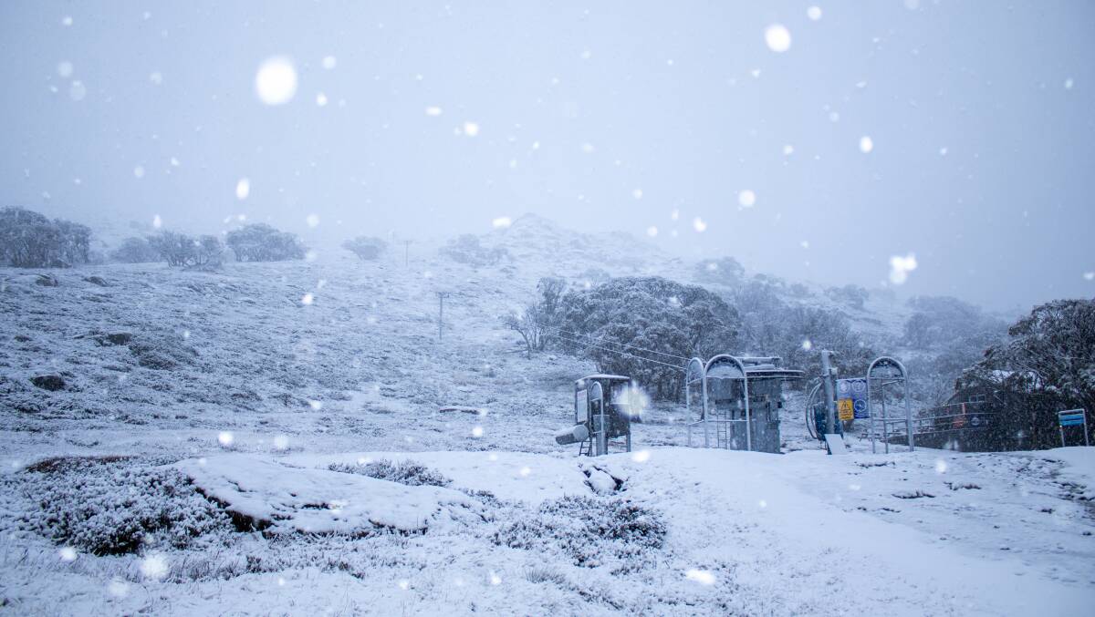 Perisher has recorded its first snowfall for the year, with three centimetres falling overnight. Picture: Perisher