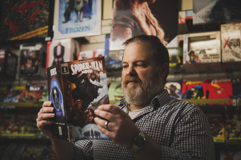  Impact Comics co-owner Mal Briggs at his Garema Place store on Friday. Picture: Dion Georgopoulos 