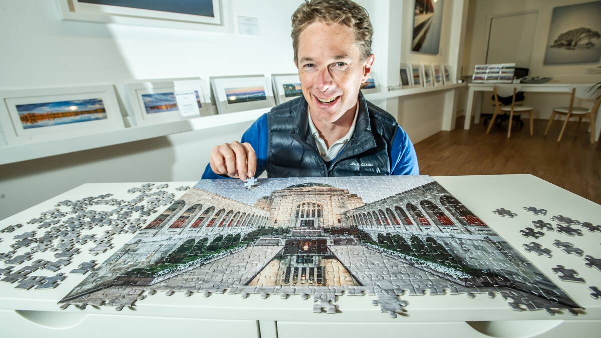 Photographer Scott Leggo was forced to shut his gallery due to coronavirus, but has now turned his prints into puzzles to cash in on social distancing boredom. Picture: Karleen Minney