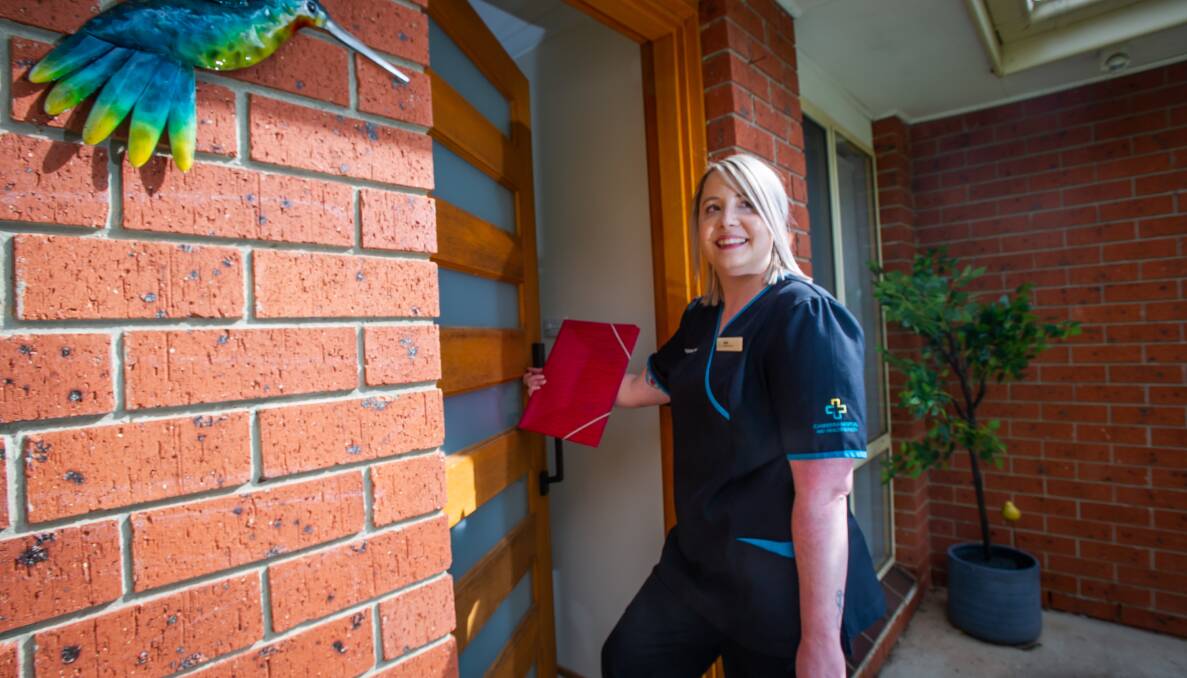 Community nurse Emily Costelloe visits patients in their home to treat them. Picture: Karleen Minney