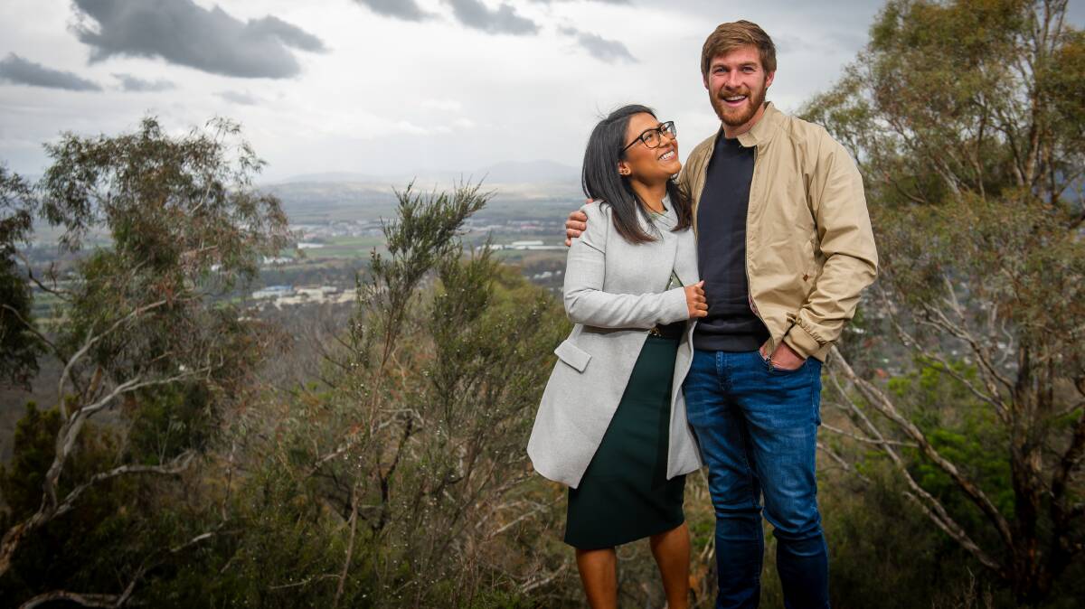 Tasfia Khan and Andrew Watson are amending their wedding plans in line with the changing times. Picture: Elesa Kurtz